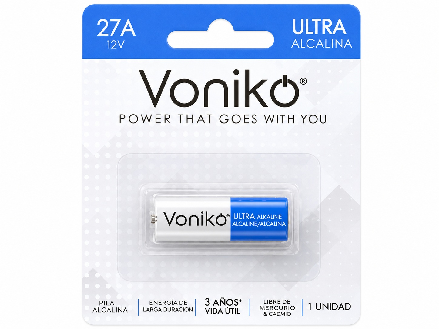 Pila alcalina Voniko A27 12V