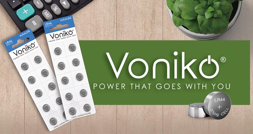 Pilas alcalinas botón Voniko LR44